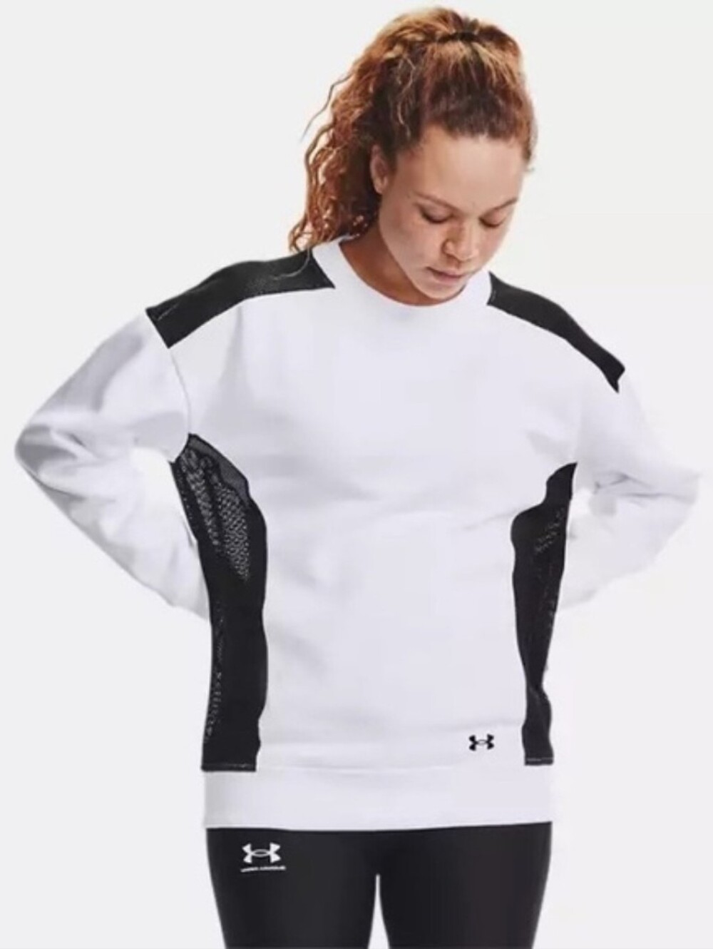 NWT Sweatshirt Under Armour White Black Mesh XL